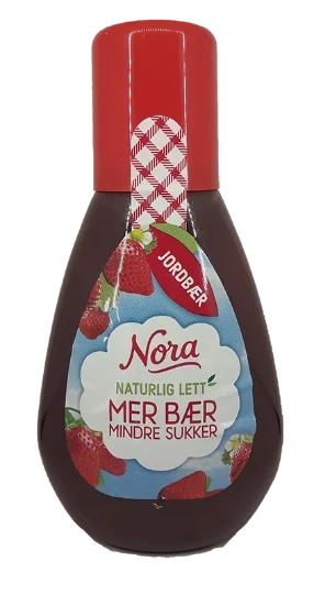 Nora Jordbær Naturlig Lett 400g
