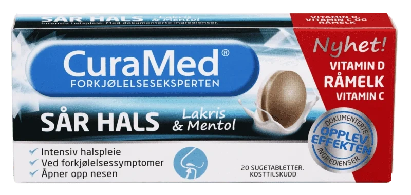 Curamed Sår Hals Mentol og Lakris 20stk