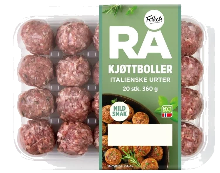 Kjøttboller Rå Italia 20stk 360g Folkets
