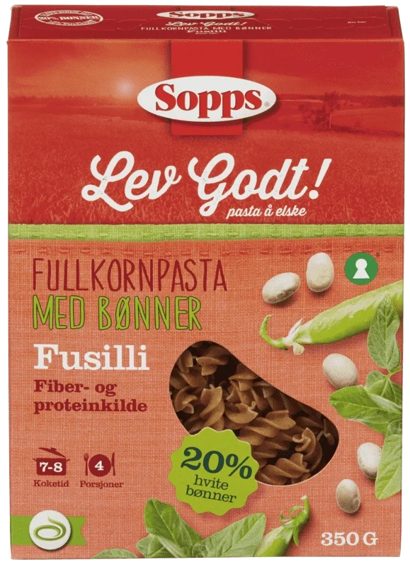 Sopps Fullkornspasta med Bønner 350g