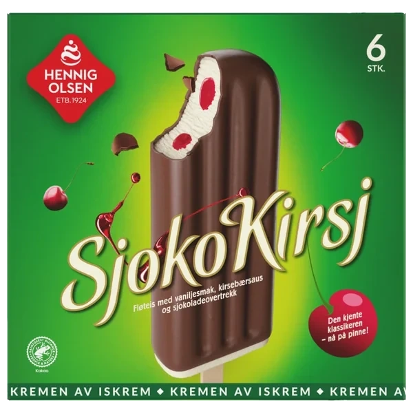 Sjokokirsj 8x6stk Hennig-olsen Is