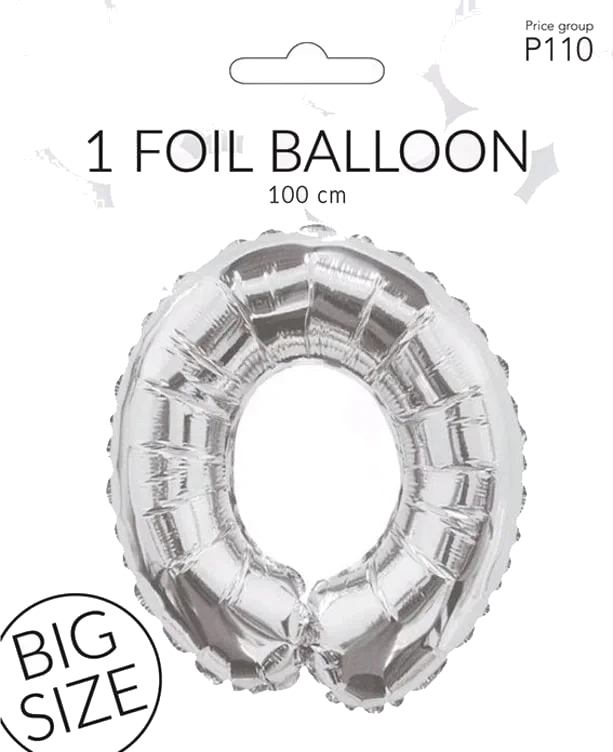 Folieballong 0 Sølv 100cm