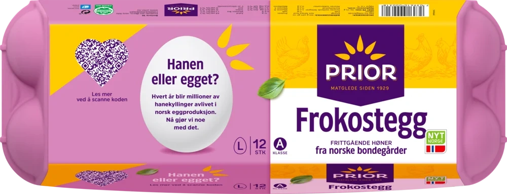 Frokostegg L frittgående 12stk