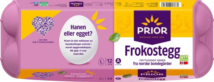 Frokostegg L frittgående 12stk