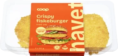 Crispy Fiskeburger med Ost 180g Coop