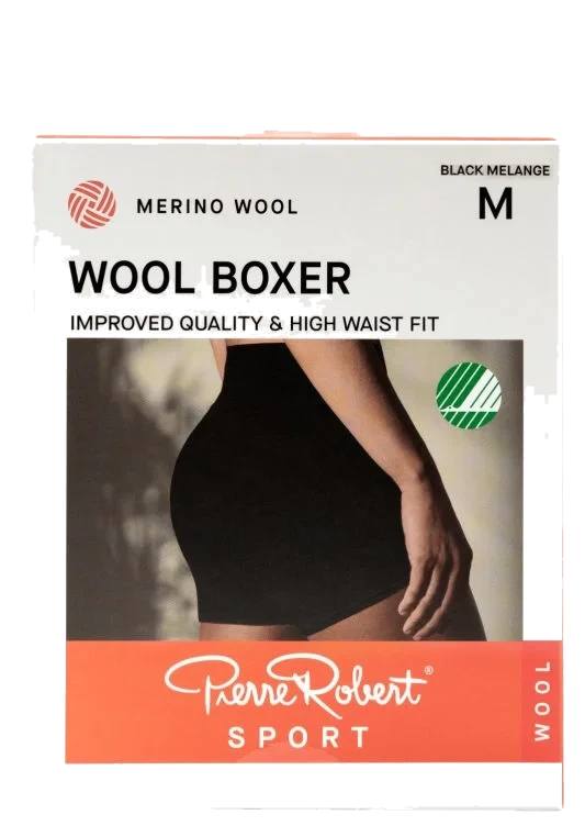 Boxer Wool Sport Black Melange Xl Pierre-Robert