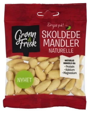 Mandler Skoldet Naturelle 60g Grønn&Frisk