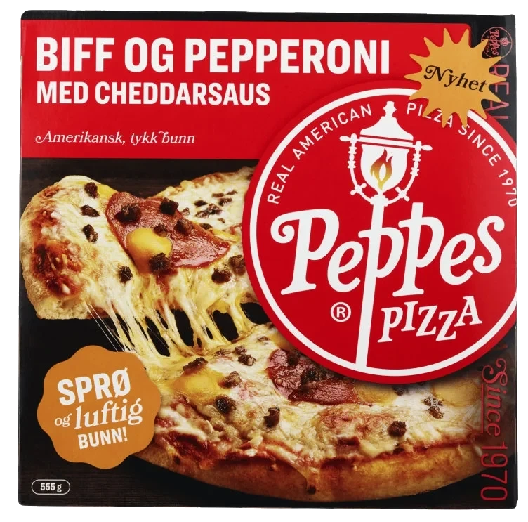 Peppes Pizza Biff&Pepperoni m/Cheddarsaus 555g