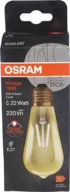 Led Pære Vintage 1906 cl Edison 22 2,5w Gold E27 Non-dim