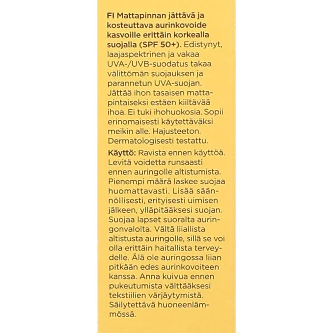 Solskydd Ansikte Mattifying SPF 50+