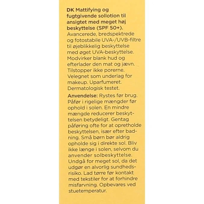 Solskydd Ansikte Mattifying SPF 50+