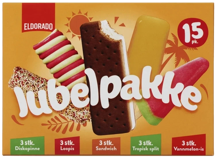 Jubelpakke Iskrem 15stk Eldorado