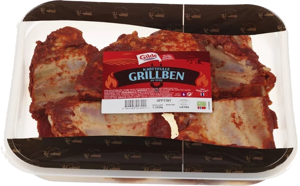 Kjøttfulle grillben av svin