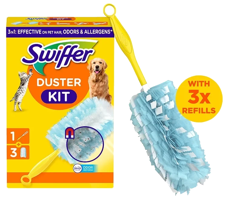 Swiffer Duster Kit Handle +3 Refills Pet