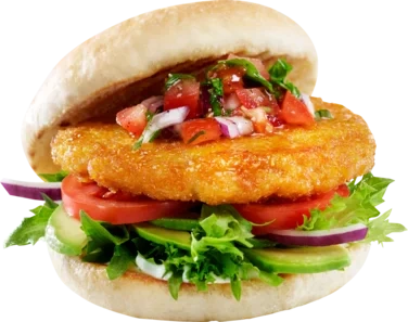 Helsprø Kyllingburger Halal Panert Frossen 45 stk Â 100g