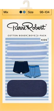 Cotton Boxer Kids Boy X2 Navy/blue Stripes 98-104
