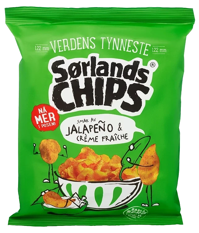 Sørlandschips Jalapeno&Creme Fraiche 275g