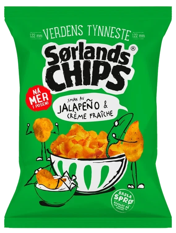 Sørlandschips Jalapeno&Creme Fraiche 275g
