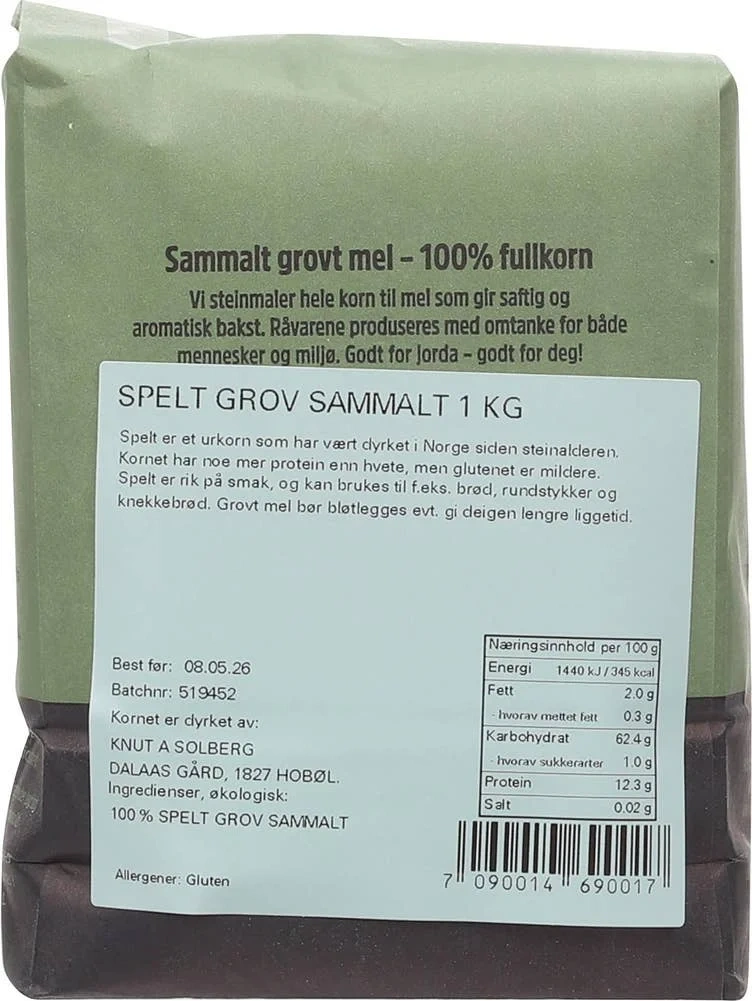 Spelt grov sammalt