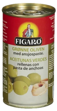 Oliven Grønn m/Ansjos 350g Figaro