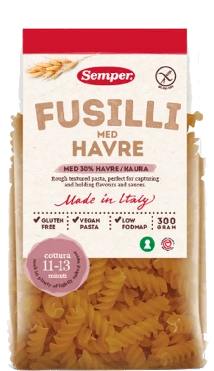 Fusilli med Havre Gl.Fri 300g Semper