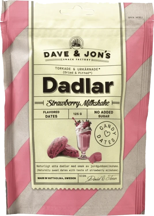 Dadlar Strawberry Milkshake 125g DAVE & JON'S