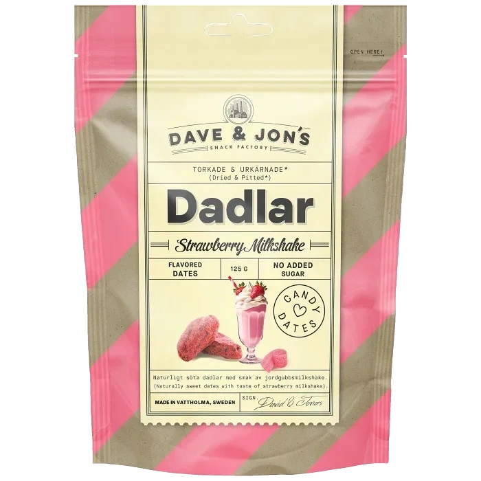 Dadlar Strawberry Milkshake 125g DAVE & JON'S