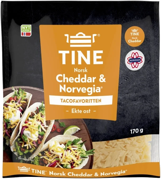 Cheddar&Norvegia Revet Ost 170g Tine