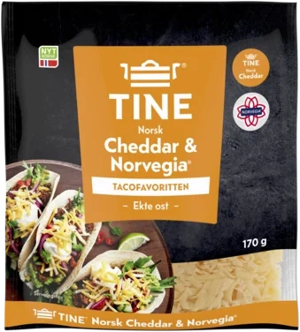 Cheddar&Norvegia Revet Ost 170g Tine