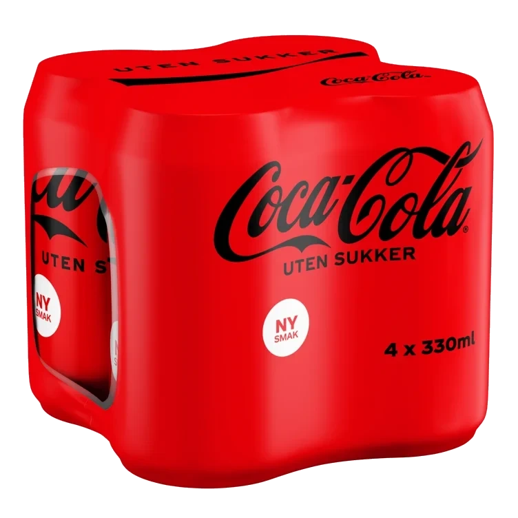 Coca-Cola u/Sukker 0,33lx4 boks