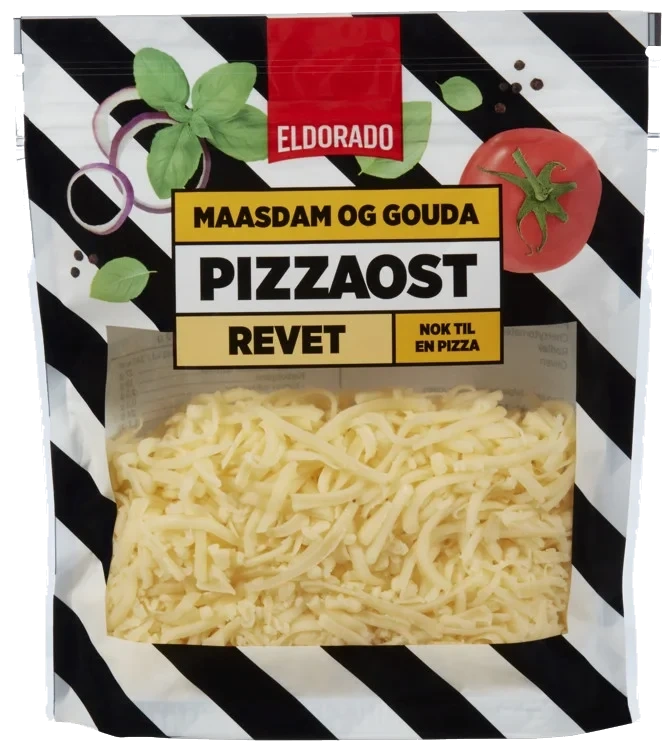 Pizzaost Maaasdam og Gouda Revet 150g