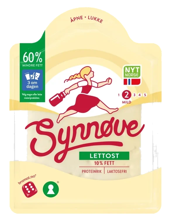 Gulost Lett 10% skivet 150g Synnøve