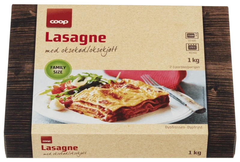 Coop Lasagne med Oksekjøtt 1kg
