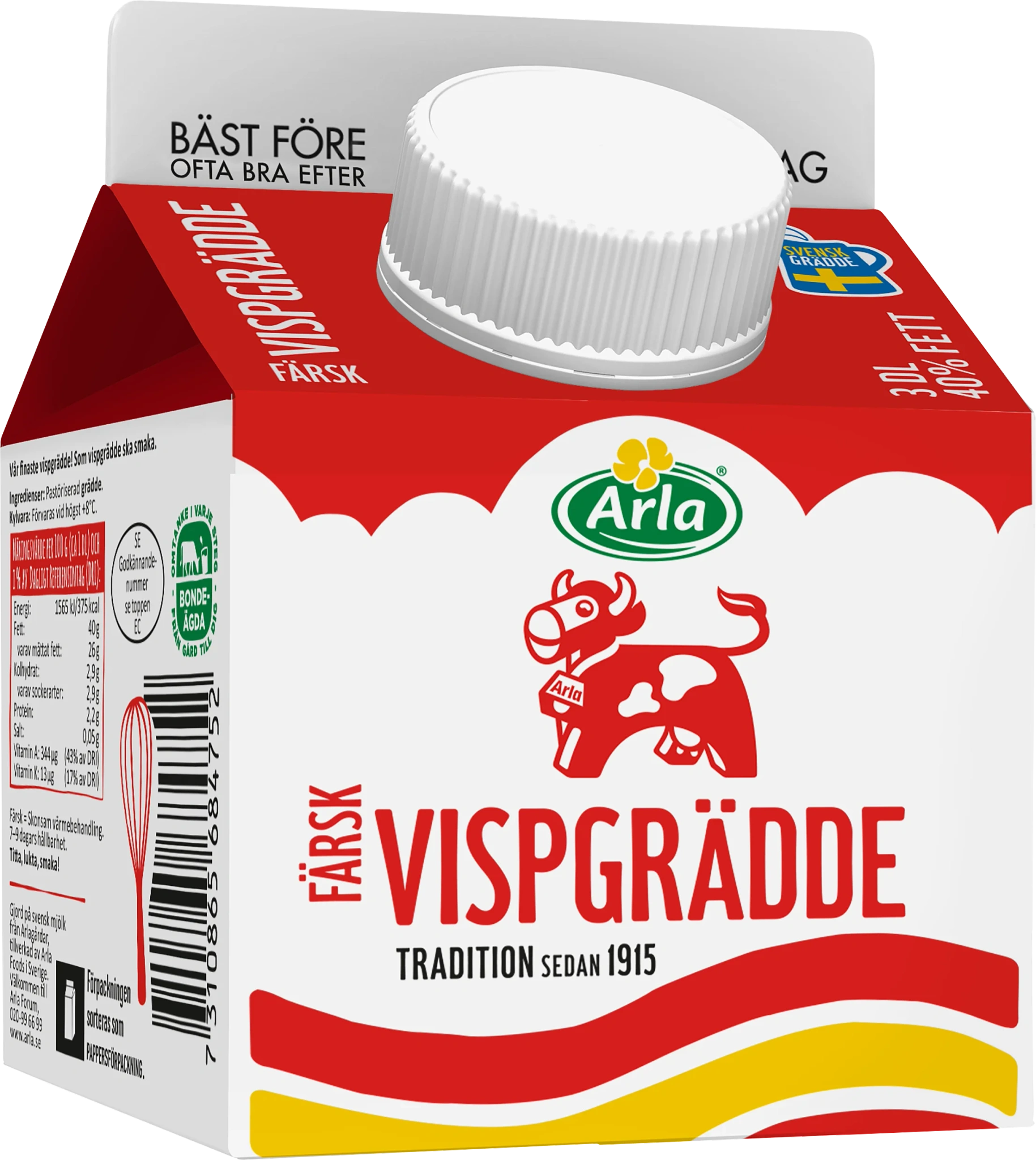 Färsk vispgrädde 40% 3 dl