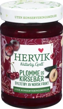 Hervik Plomme og Kirsebærsyltetøy 320g