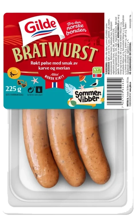 Spesialpølse Røkt Bratwurst 225g Enh