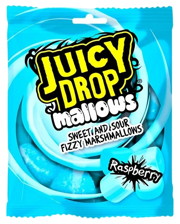 Mallows Raspberry Juicy Drop 100g Bazooka