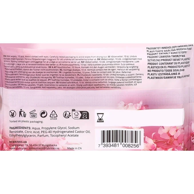 Eco Wet Wipes Cherry Blossom