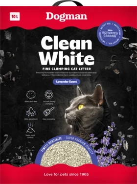 Dogman Cat Litter Clean White Activated Carbon 10l