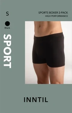 Men's Sports Boxer, 2-pk, Black, S