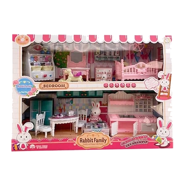 Cute Rabbit Play Set - Kitchen and Bedroom