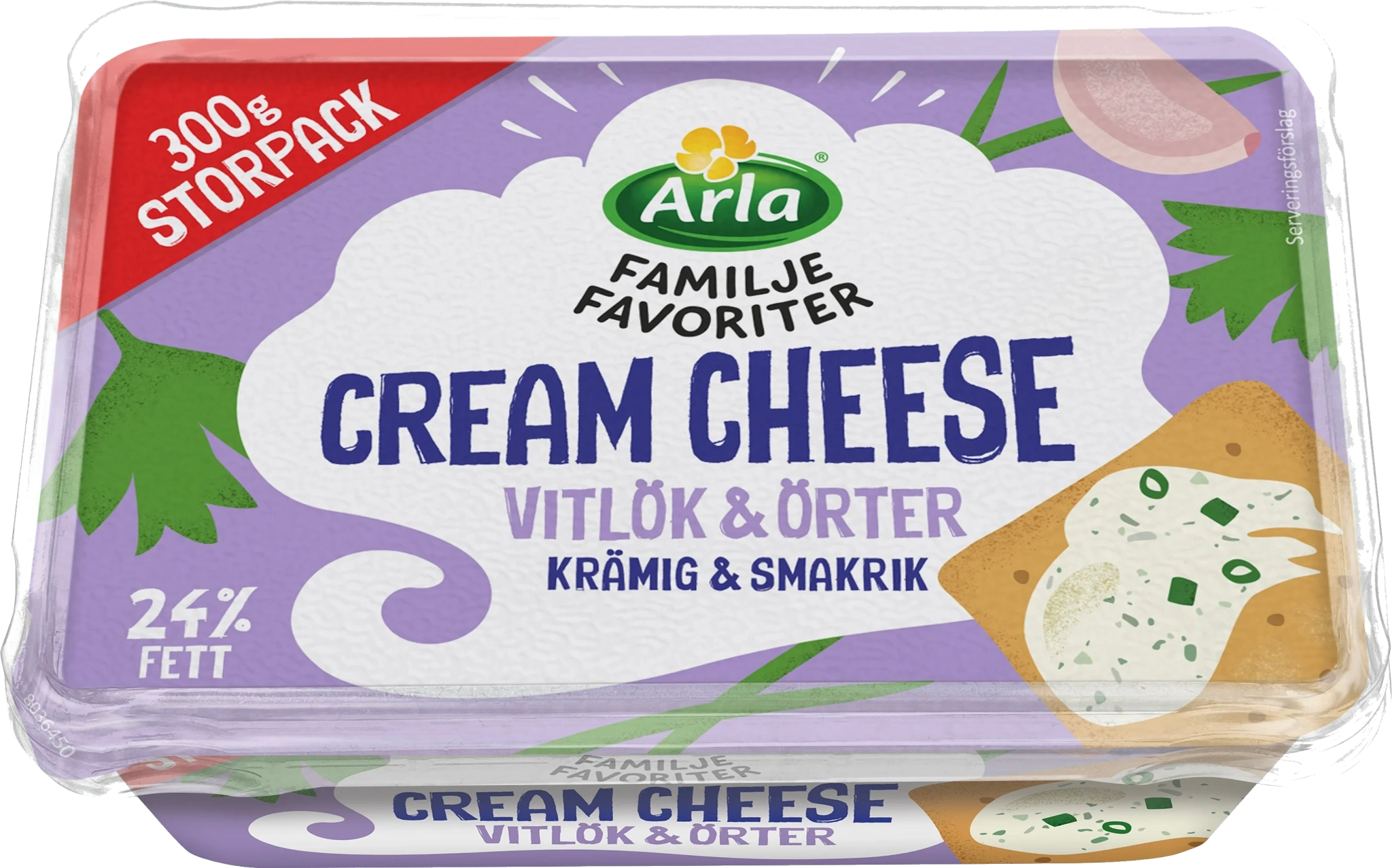 Familjefavoriter Cream cheese Vitlök/Ört 24% 300g