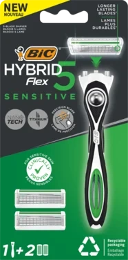 Bic Hybrid 5 Flex Sensitive Barberhøvel For Menn
