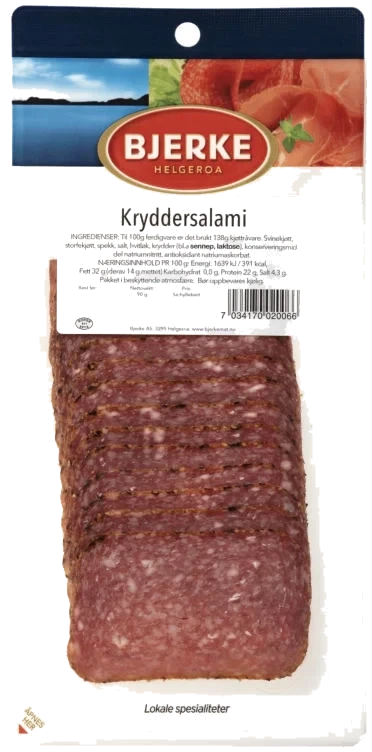 Kryddersalami skivet 90g Bjerke