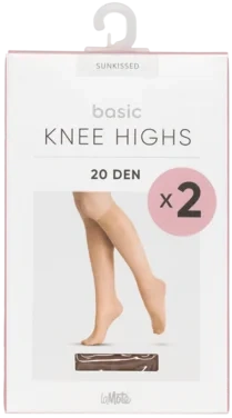 Basic Knee Highs 20 Den X2 Sunkissed 36-41 La Mote