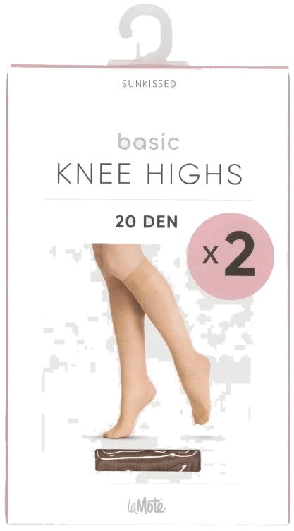 Basic Knee Highs 20 Den X2 Sunkissed 36-41 La Mote