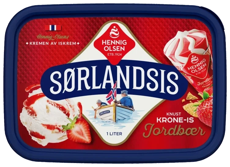 Sørlandsis Kroneis Jordbær1l Hennig-Olsen Is