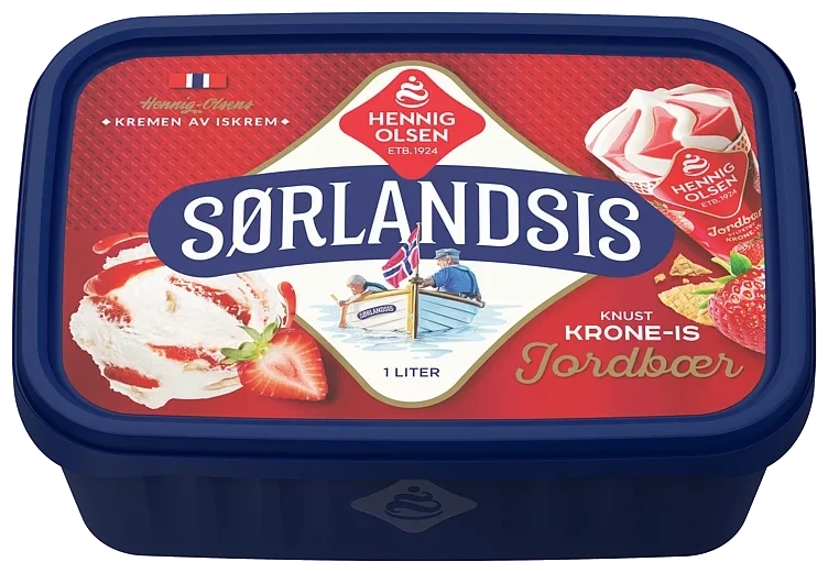 Sørlandsis Kroneis Jordbær1l Hennig-Olsen Is