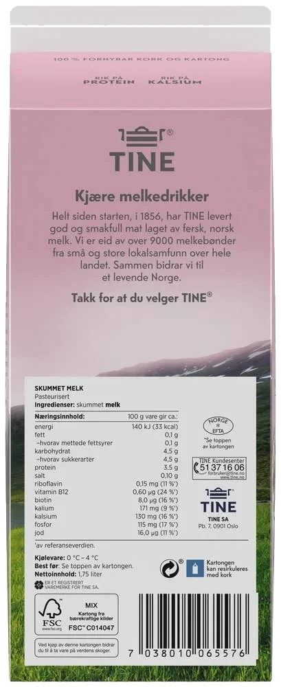 Skummet melk 0,1%
