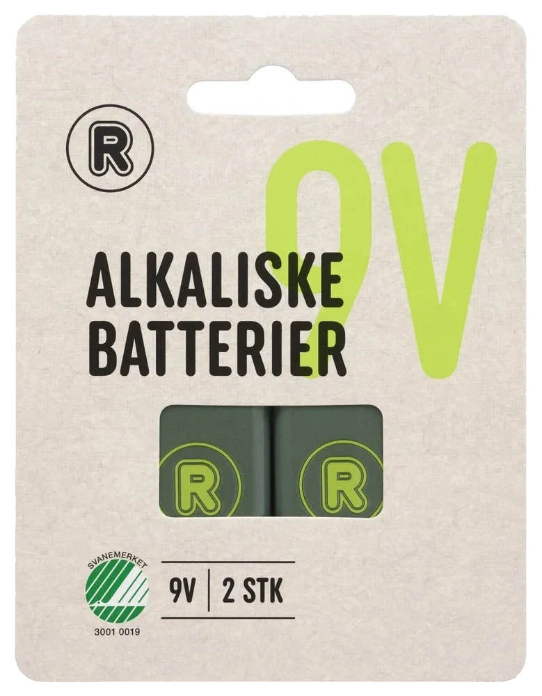 Alkaliske batteri 9V